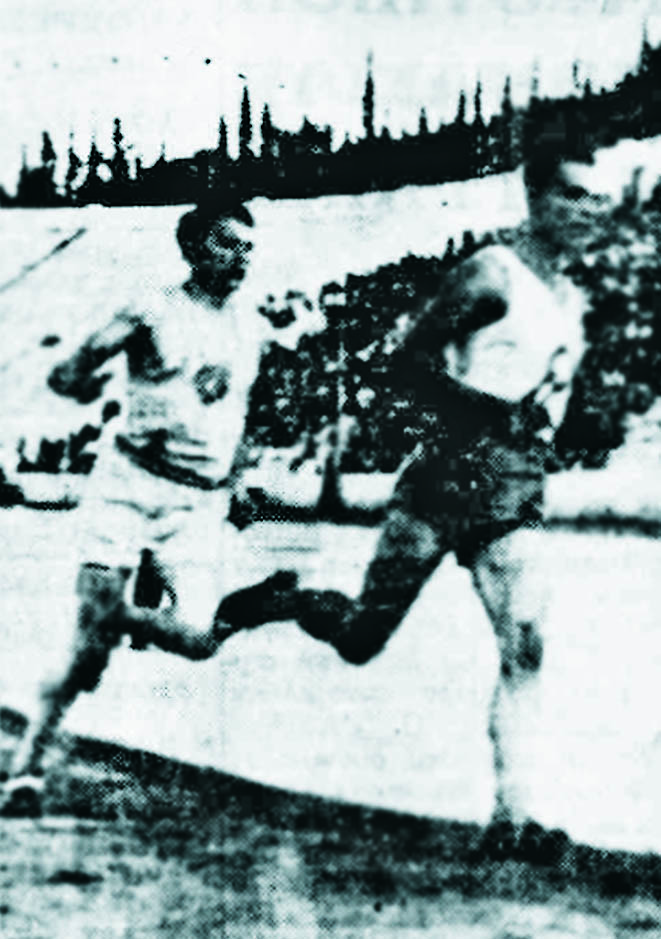 Ο Σταύρος Βελκόπουλος σε ελληνοαμερικανικούς αγώνες το 1938. paopedia.gr